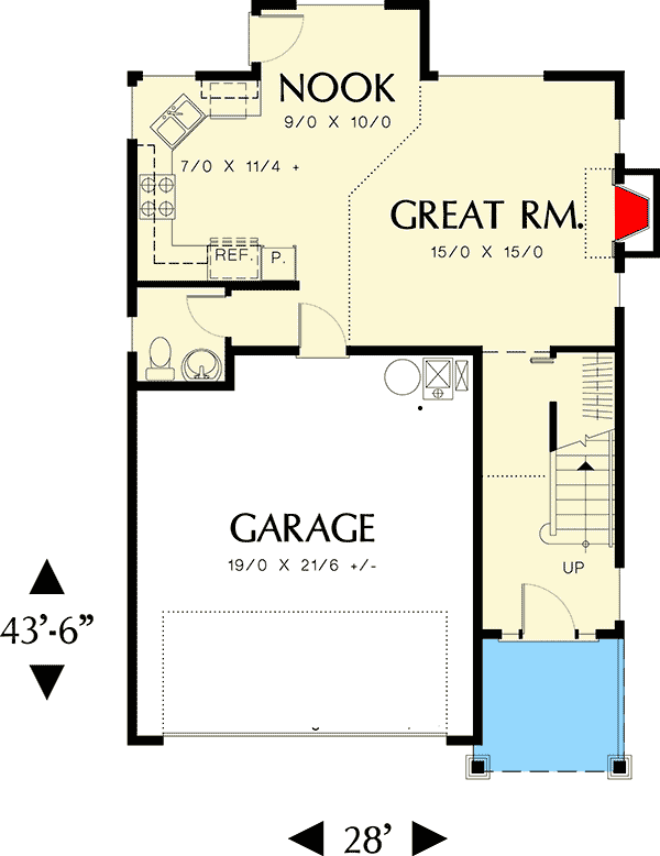 Plan 69031AM: Spacious Craftsman Home Plan with Upstairs Laundry - 1466 Sq Ft - Floor Plan - Main Level - Cottage, Craftsman, Northwest, Shingle