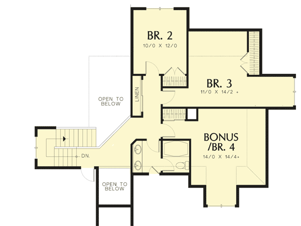 Plan 69039AM: Traditional House Plan with Two Flex Rooms - 2280 Sq Ft - Floor Plan - 2nd Floor - Northwest, Traditional