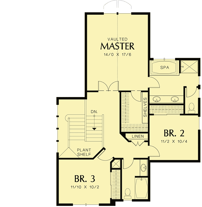 Plan 69049AM: Two-Story With Angled Entry - Floor Plan - 2nd Floor - Country