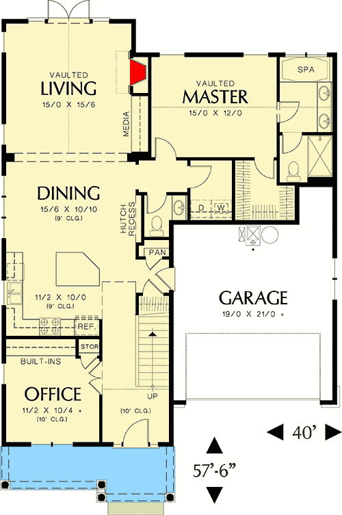 Plan 69054AM: French Cottage Home Plan - Floor Plan - Main Level - Cottage, Craftsman