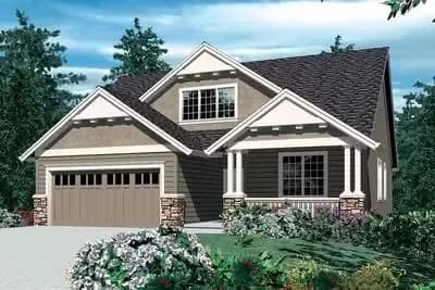 4 Bedroom House Plan with Craftsman Touches - 1866 Sq Ft
