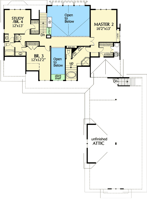 Plan 69065AM: Classic Craftsman Home Plan - Floor Plan - 2nd Floor - Craftsman, Northwest