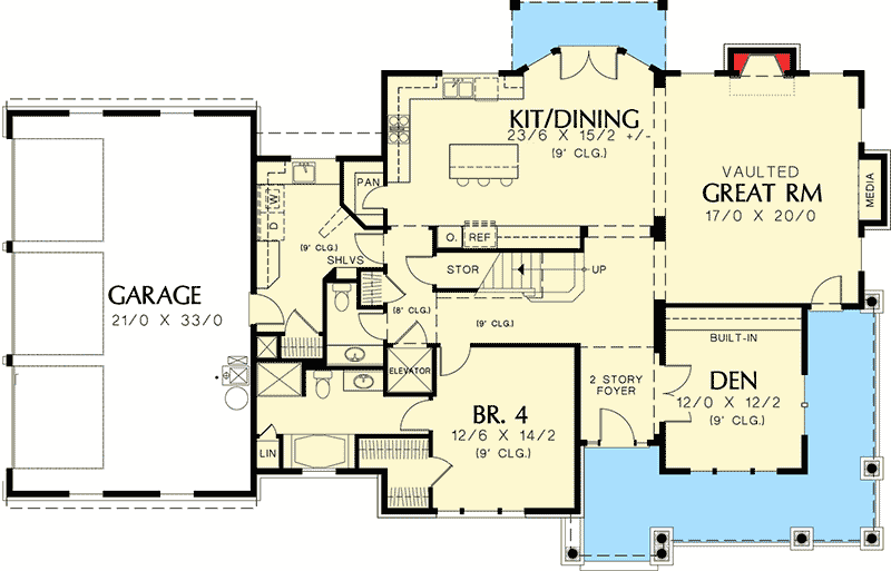 Plan 69072AM: Luxurious Country Living - Floor Plan - Main Level - Country, Farmhouse