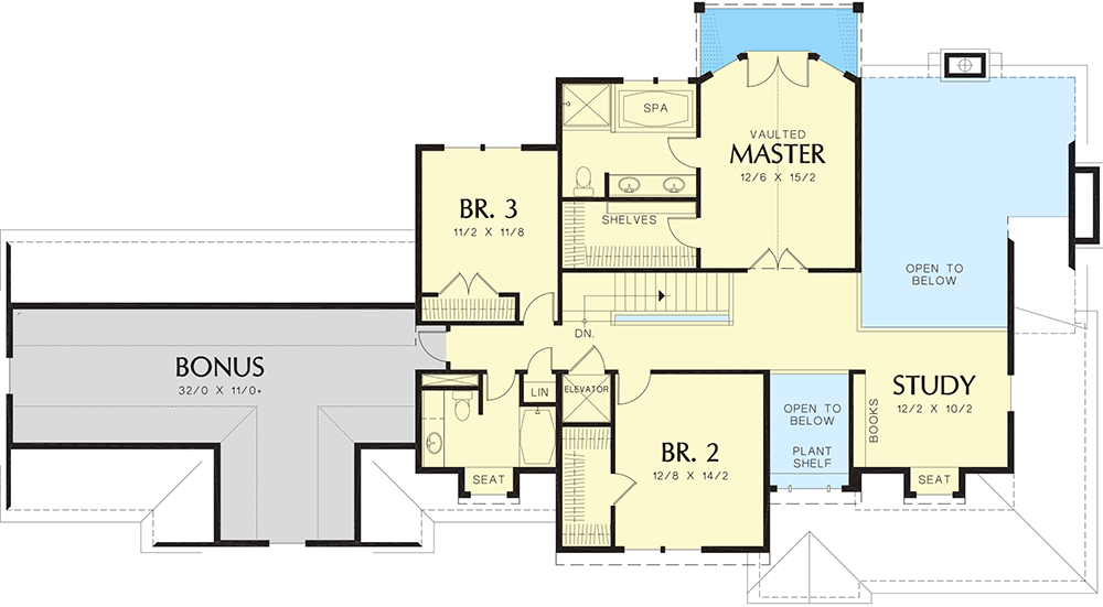 Plan 69073AM: Farmhouse With A Great Floor Plan - 3155 Sq Ft - Floor Plan - Second Level - Country, Farmhouse