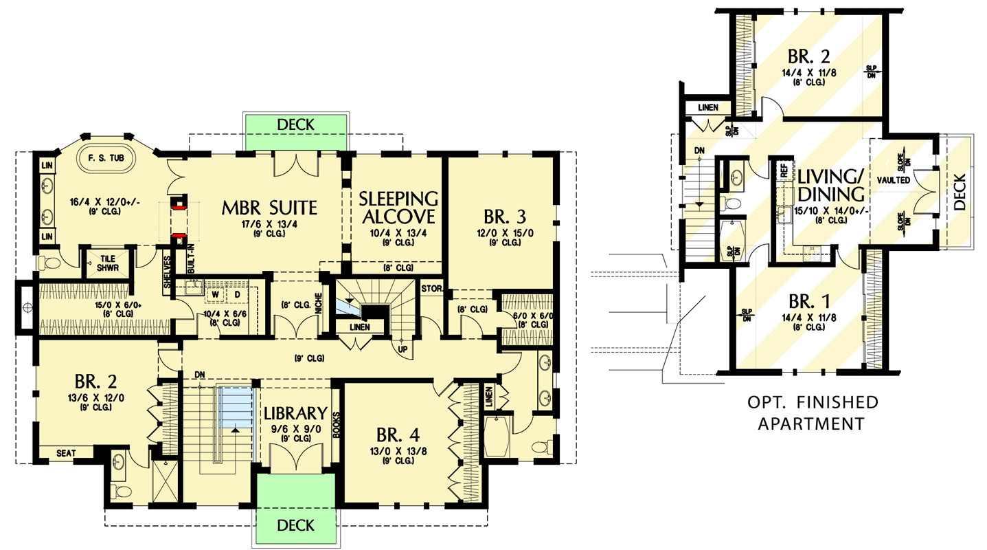 Plan 69078AM: Farmhouse With Lots of Amenities - 5180 Sq Ft - Floor Plan - 2nd Floor - Country, Farmhouse, Traditional