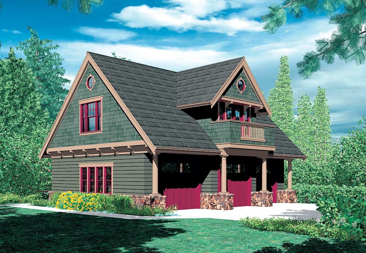 Plan 69080AM: Garage Cottage - Image #8 - Carriage, Craftsman, Northwest