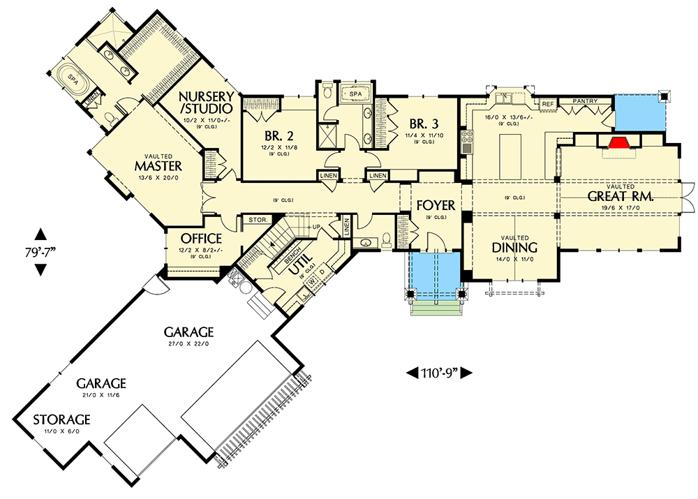 Plan 69085AM: Best of One-Story Living - Floor Plan - Main Level - Craftsman, Northwest