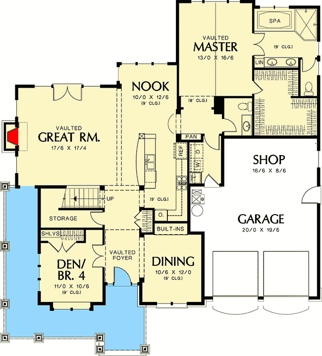 Plan 69087AM: Updated Farmhouse Plan - Floor Plan - Main Level - Country, Farmhouse