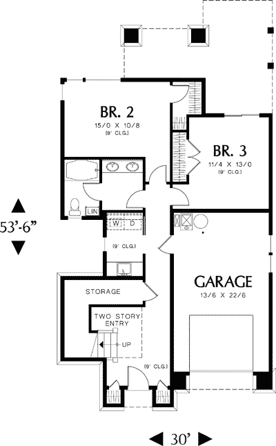 Plan 69091AM: View-Grabbing Narrow Lot Design - Floor Plan - Main Level - Cottage, Shingle, Vacation