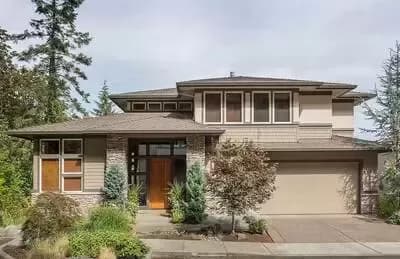 4-Bed Northwest Rear Sloping Lot Plan with Home Office - 3741 Sq Ft
