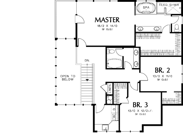 Plan 69097AM: Prairie Style Solution to a Rear Sloping Lot - Floor Plan - 2nd Floor - Contemporary, Northwest, Prairie