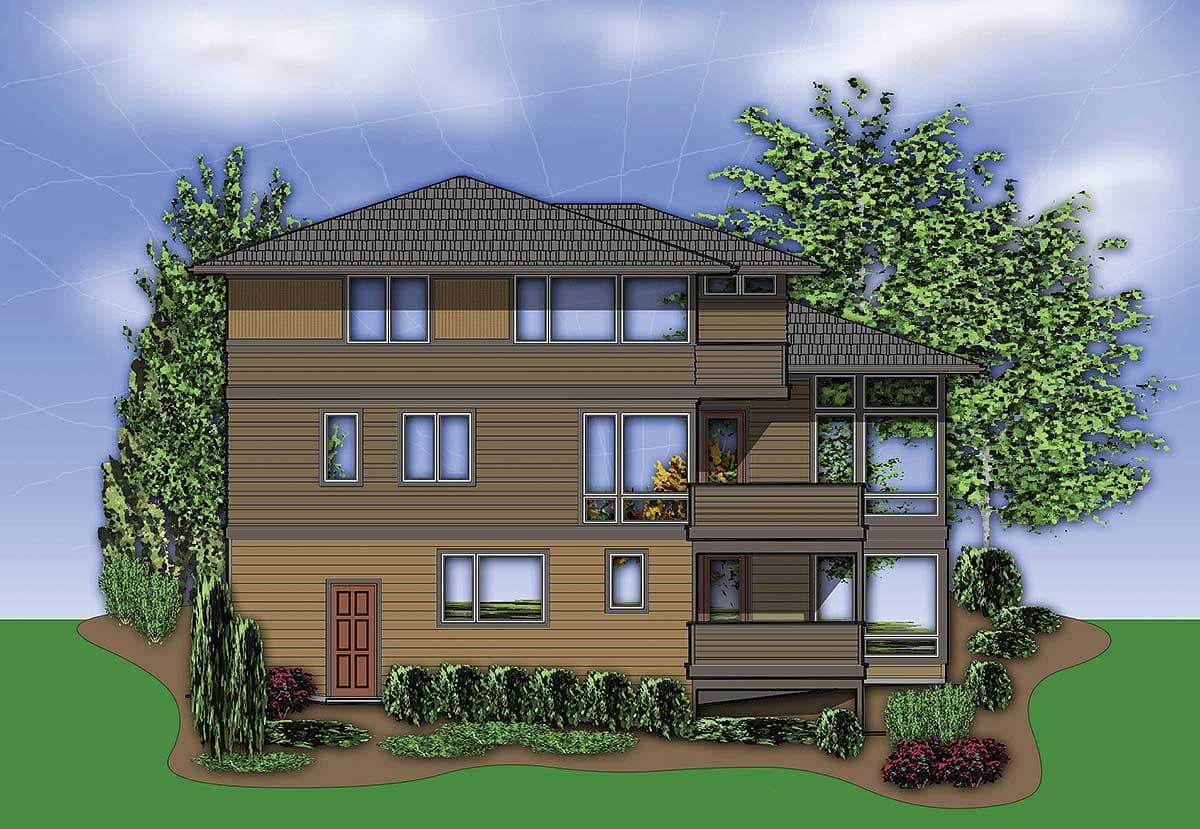 Plan 69097AM: Prairie Style Solution to a Rear Sloping Lot - Image #6 - Contemporary, Northwest, Prairie