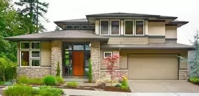Prairie Style Solution to a Rear Sloping Lot