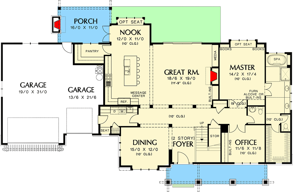 Plan 69099AM: Craftsman Plan with Bright Natural Light - Floor Plan - Main Level - Craftsman, Northwest