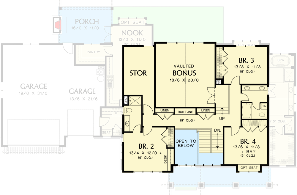 Plan 69099AM: Craftsman Plan with Bright Natural Light - Floor Plan - 2nd Floor - Craftsman, Northwest