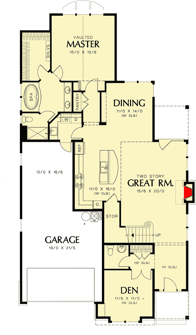 Plan 69102AM: Cottage with Open Spaces - Floor Plan - Main Level - Craftsman, Northwest