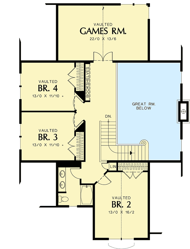Plan 69102AM: Cottage with Open Spaces - Floor Plan - 2nd Floor - Craftsman, Northwest