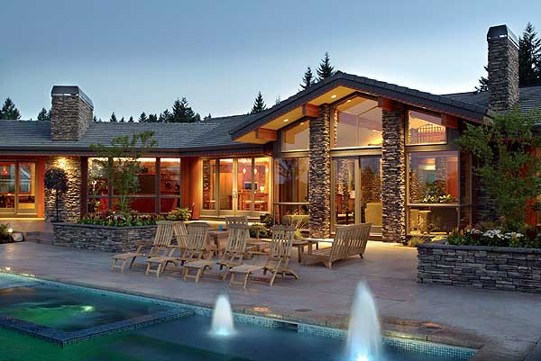 Plan 69114AM: Unique X-Shaped House Plan with Private Studio Space - Image #7 - Mid Century Modern, Modern, Northwest, Prairie, Ranch