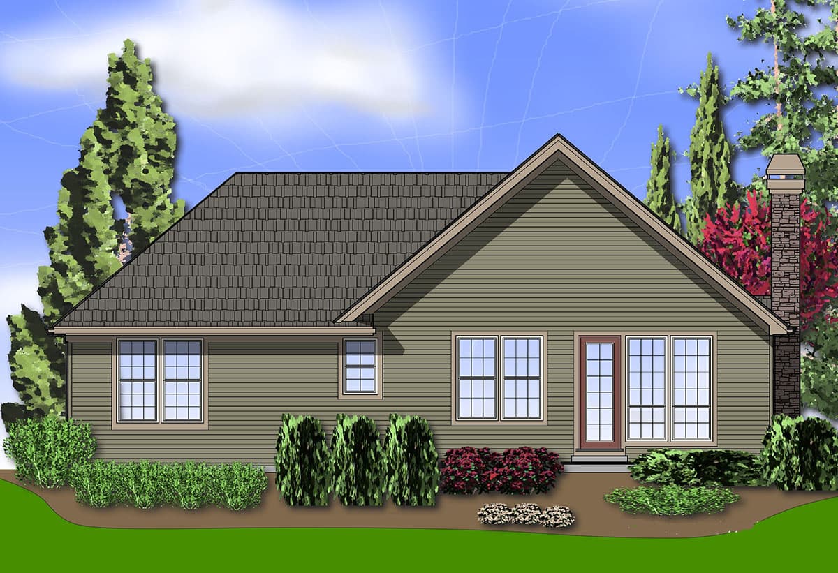 Plan 69117AM: Single Story Cottage Plan with Two Car Garage - Image #6 - Cottage, Craftsman, Traditional