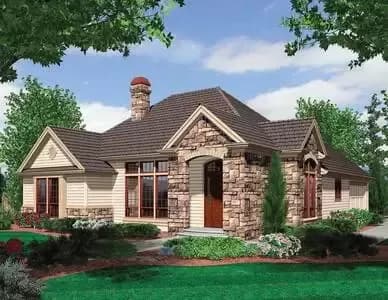 Two Bedroom House Plan with High Ceilings and a Home Office - 1874 Sq Ft