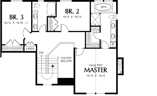 Plan 69131AM: Hillside Plan with Garage Under - Floor Plan - 2nd Floor - Northwest, Traditional