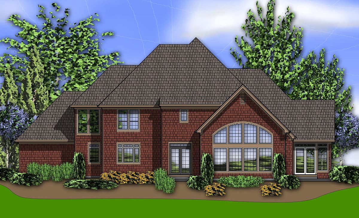 Plan 69140AM: Two-Story Great Room with Media Center - Image #8 - European
