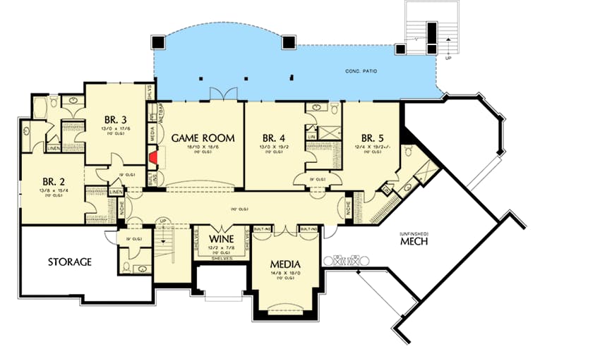Plan 69142AM: Almost 9000 Square Feet of Luxury - Floor Plan - Lower Level - European