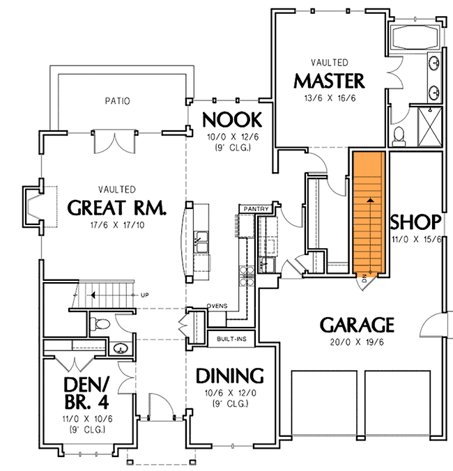 Plan 6916AM: French Country Detailing - 2196 Sq Ft - Floor Plan - Optional - Country, European, French Country, Traditional