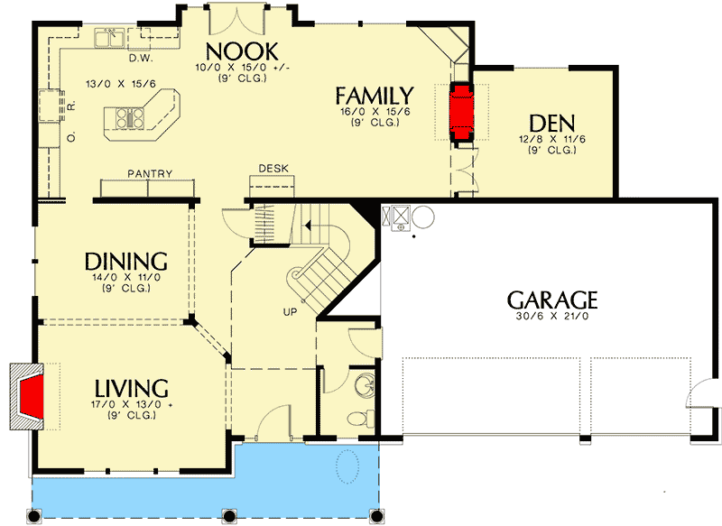 Plan 69195AM: Welcoming 16' Porch - Floor Plan - Main Level - Craftsman, Northwest