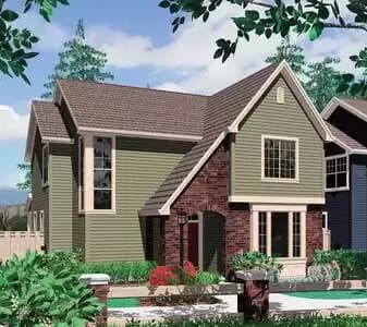 2-Story House Plan with Rear Entry Garage and 3 Upstairs Bedrooms