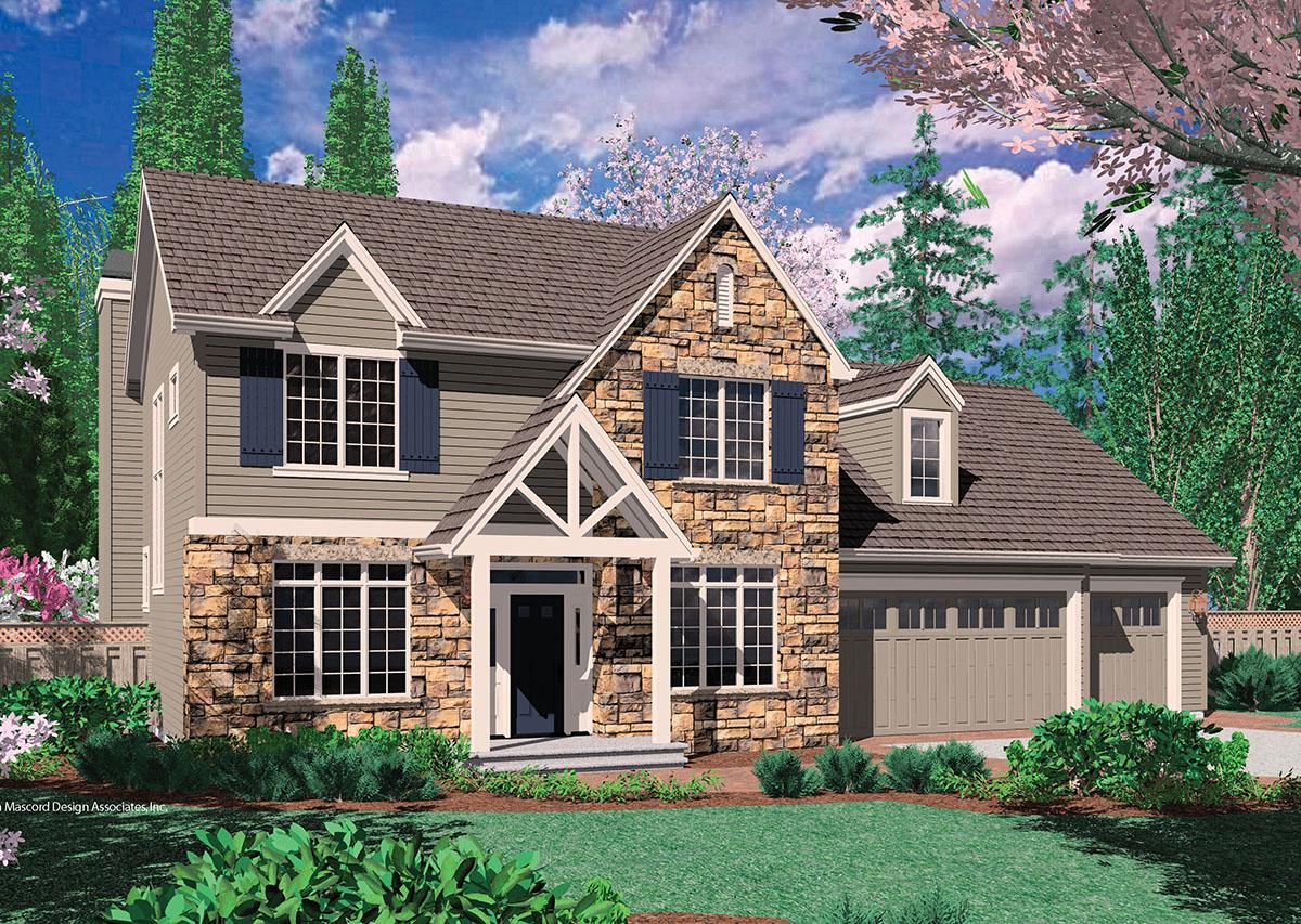 Plan 69208AM: 2-Story House Plan with Vaulted Master Suite and Bonus Room - Image #6 - Traditional