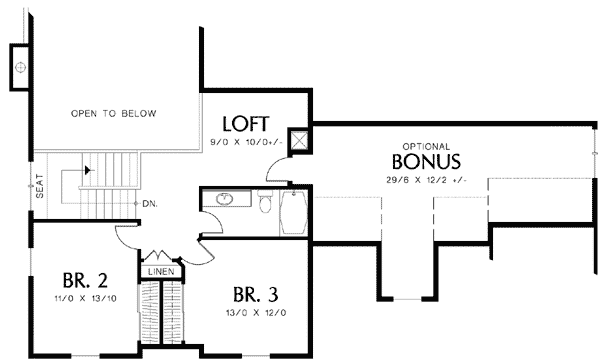 Plan 69209AM: Wonderful Symmetry - Floor Plan - 2nd Floor - Country, Traditional