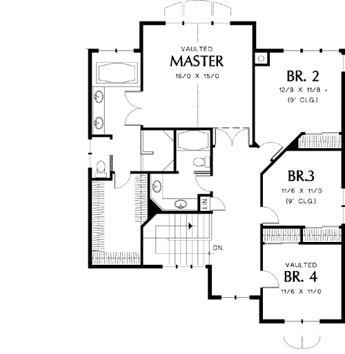 Plan 69231AM: Double Doored Entry and Box-Bay Window - Floor Plan - 2nd Floor - Craftsman, Northwest