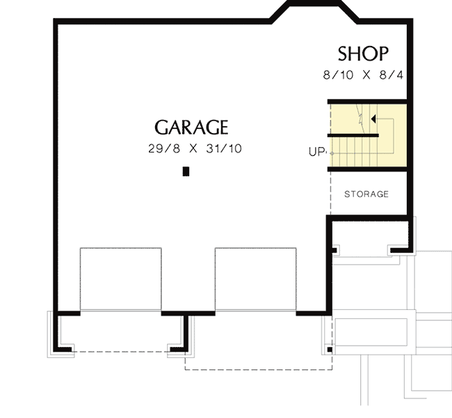 Plan 6924AM: 3 Bed House For an Up-Sloping Lot - 2262 Sq Ft - Floor Plan - Lower Level - Contemporary, Northwest