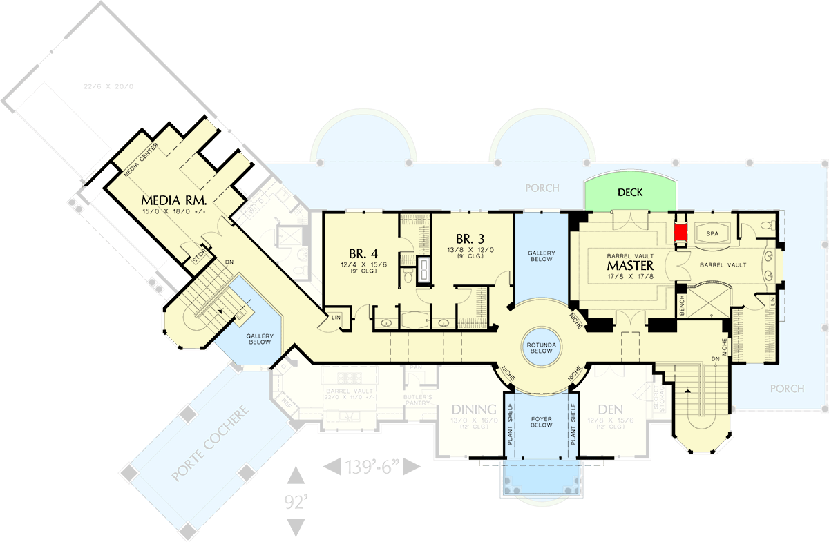 Plan 6925AM: Spectacular Shingle Style - Floor Plan - 2nd Floor - Craftsman, European