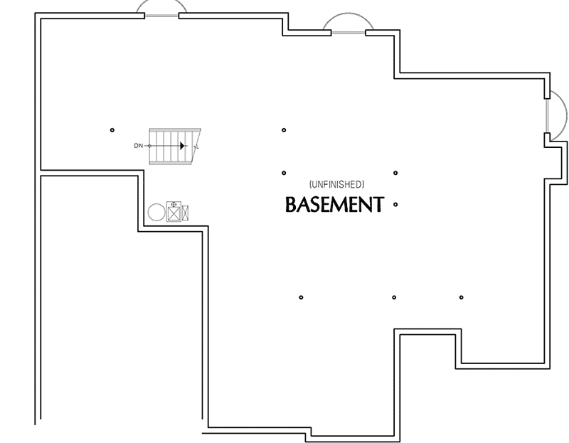 Plan 6930AM: Charming Country Craftsman House Plan - Floor Plan - Unfinished Basement
 - Country, Craftsman, Traditional