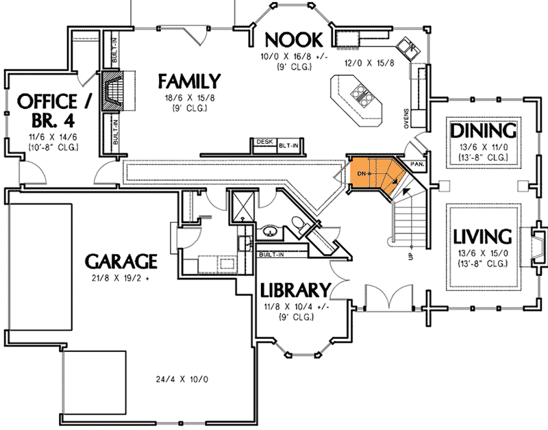 Plan 69347AM: House Plan with 2 Story Foyer and a Grand Staircase - 3327 Sq Ft - Floor Plan - Stairs to Optional Lower Level - Southern, Traditional