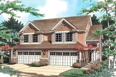 Duplex with Matching 3 Bed Units Under 1700 Sq Ft with 2 Story Living Rooms
