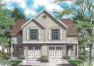 Curb Appeal in Traditional Duplex Plan