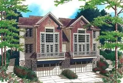 Duplex with French Doors and Fireplaces - 3 Bedroom 1908 Sq Ft Units