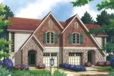 English Countryside Style Duplex - 3 Bedroom Units Each Over 1500 Sq Ft