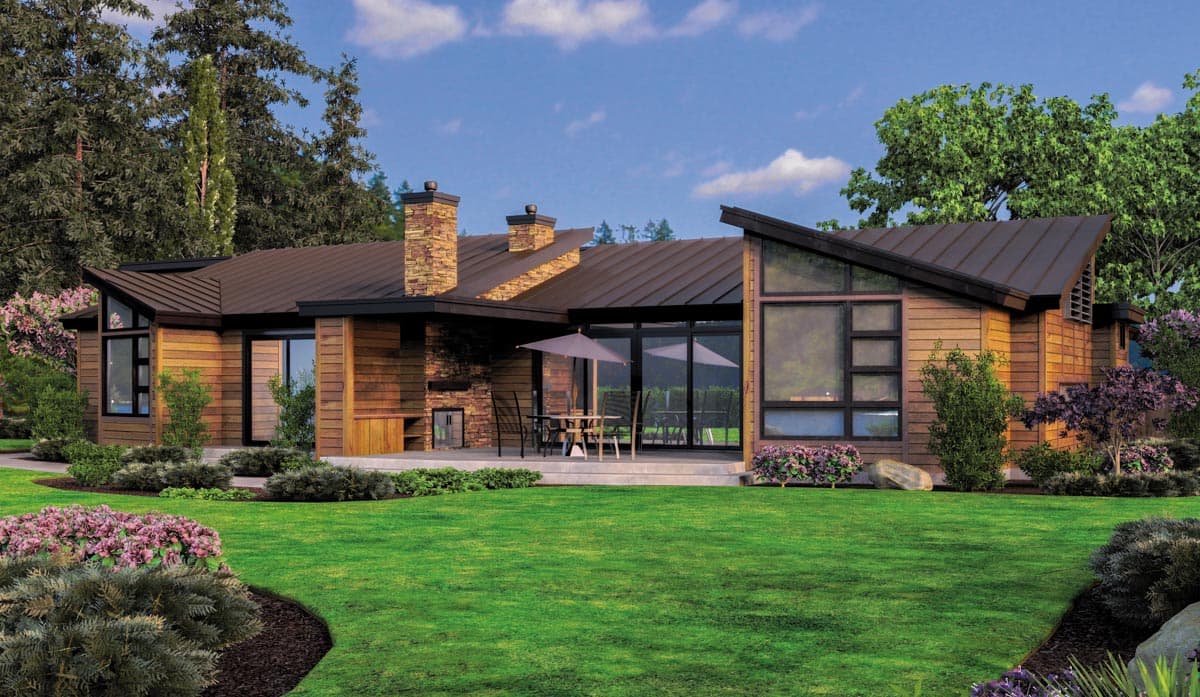 Plan 69402AM: Single Story Contemporary House Plan - Image #5 - Contemporary, Mid Century Modern, Modern, Northwest, Ranch