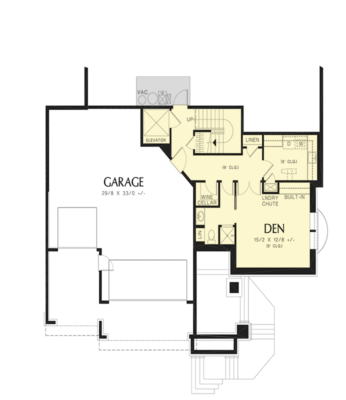 Plan 69403AM: 3-Bed Mountain House Plan with Vaulted Great Room - 3137 Sq Ft - Floor Plan - Lower Level - Mountain