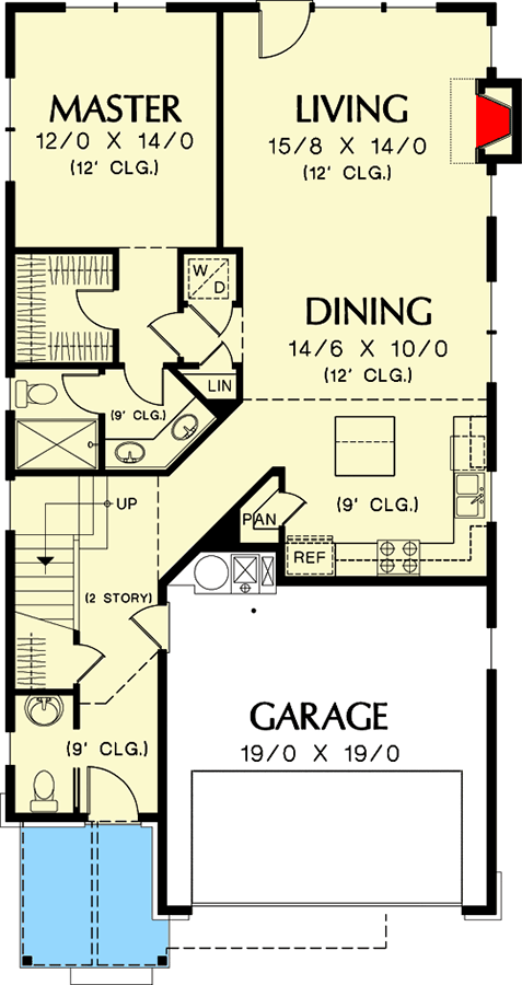 Plan 69412AM: Traditional Home Plan with Two Master Bedrooms - Floor Plan - Main Level - Craftsman, Northwest