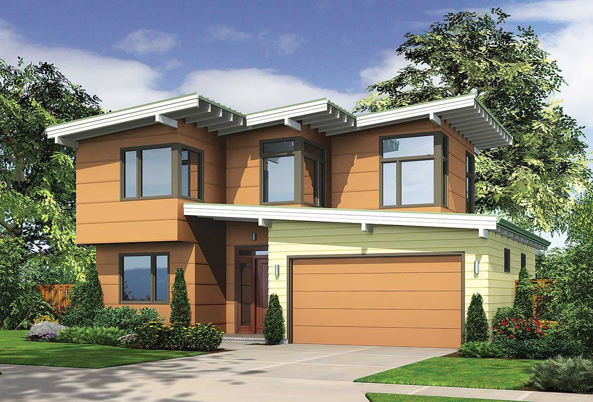 Plan 69413AM: Mid-Century Modern House Plan with Home Office - 1899 Sq Ft - Image #16 - Mid Century Modern, Modern, Northwest