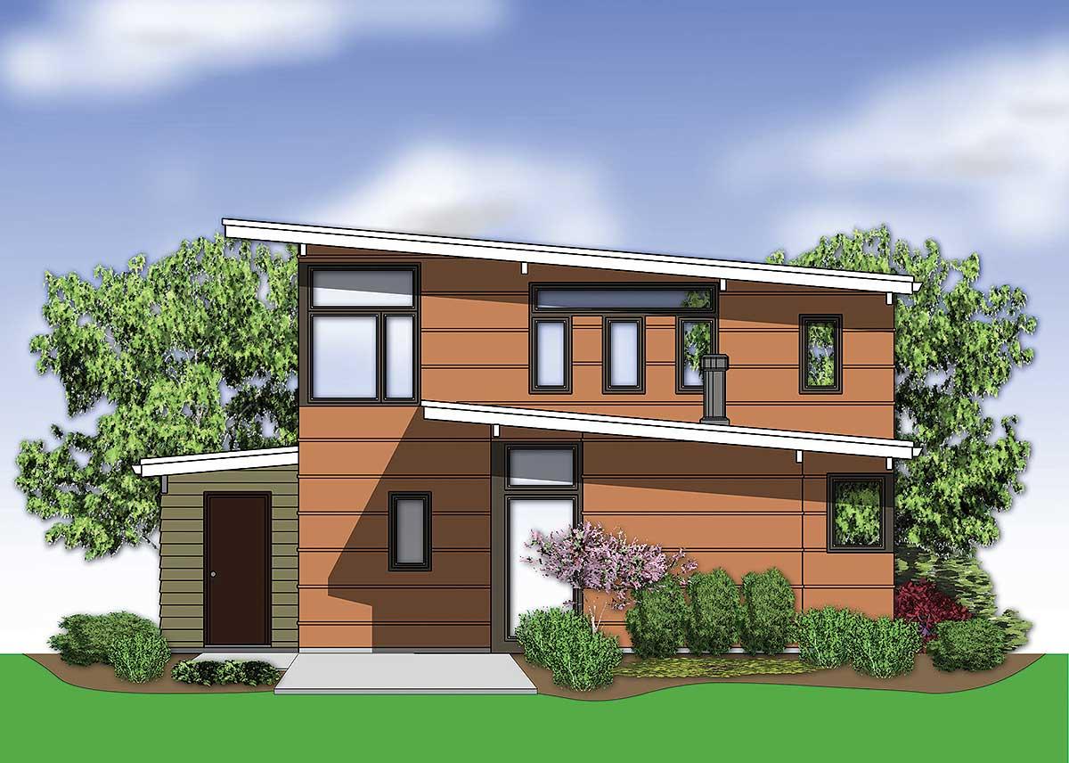 Plan 69413AM: Mid-Century Modern House Plan with Home Office - 1899 Sq Ft - Image #17 - Mid Century Modern, Modern, Northwest