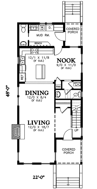 Plan 69418AM: Double Decker Porch with Alternate Versions - Floor Plan - Main Level - Country, Traditional