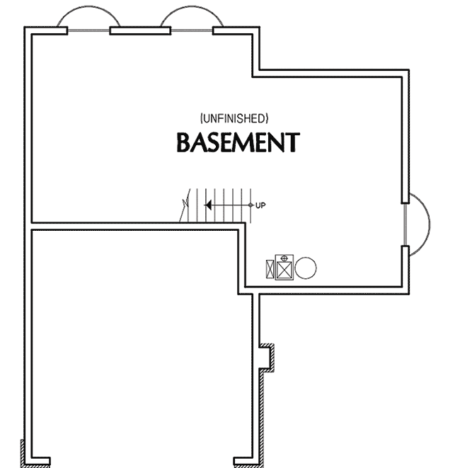 Plan 6943AM: Triple Gabled 1500 Square Foot 3-Bed House Plan - Floor Plan - Basement - Traditional