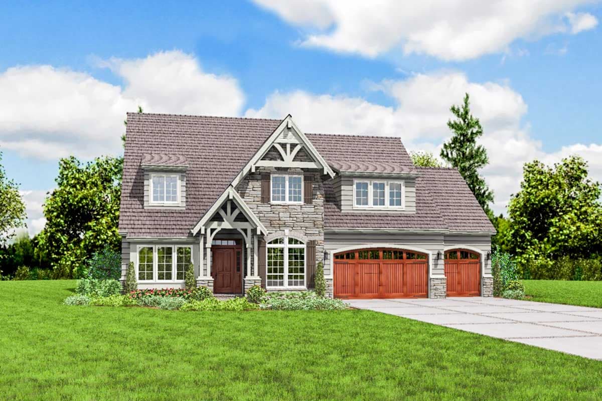 Plan 69433AM: Tall, Dark & Handsome - in Two Versions - Image #8 - Country, Craftsman, European, Tudor
