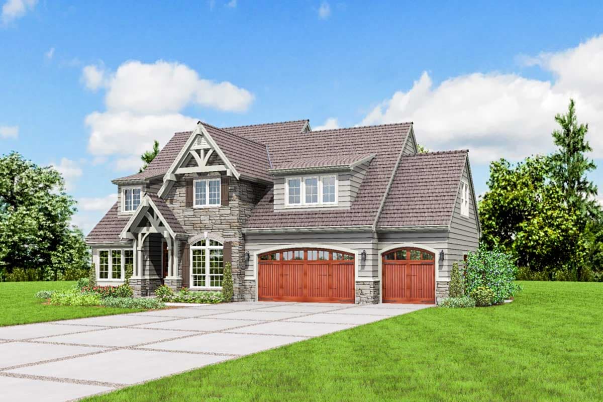 Plan 69433AM: Tall, Dark & Handsome - in Two Versions - Image #17 - Country, Craftsman, European, Tudor